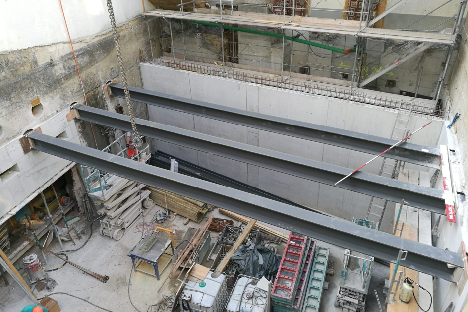Rohbau Sthlbetonverbunddecke Untergeschoss (Foto: Flury und Rudolf Architekten AG)