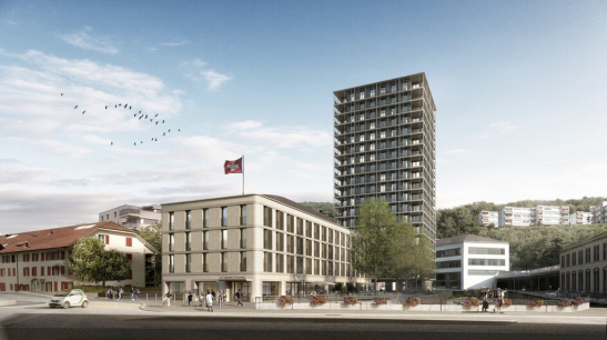 Biel, Neubau Wohnhochhaus Taubenloch