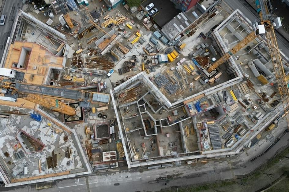 Drohnenansicht Baustelle