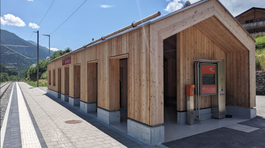 Gluringen, Neubau Stationshaus Matterhorn Gotthard Bahn