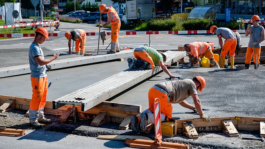 Bauarbeiten Betonkreisel